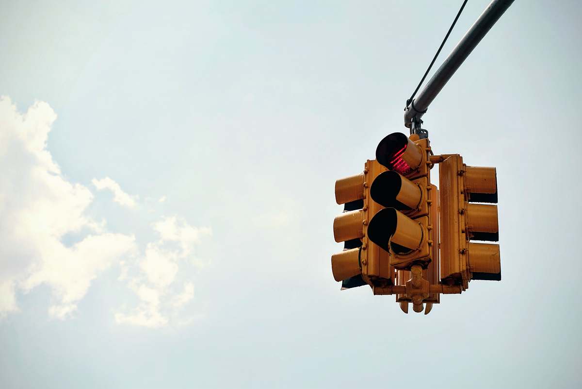 light red light of traffic light traffic